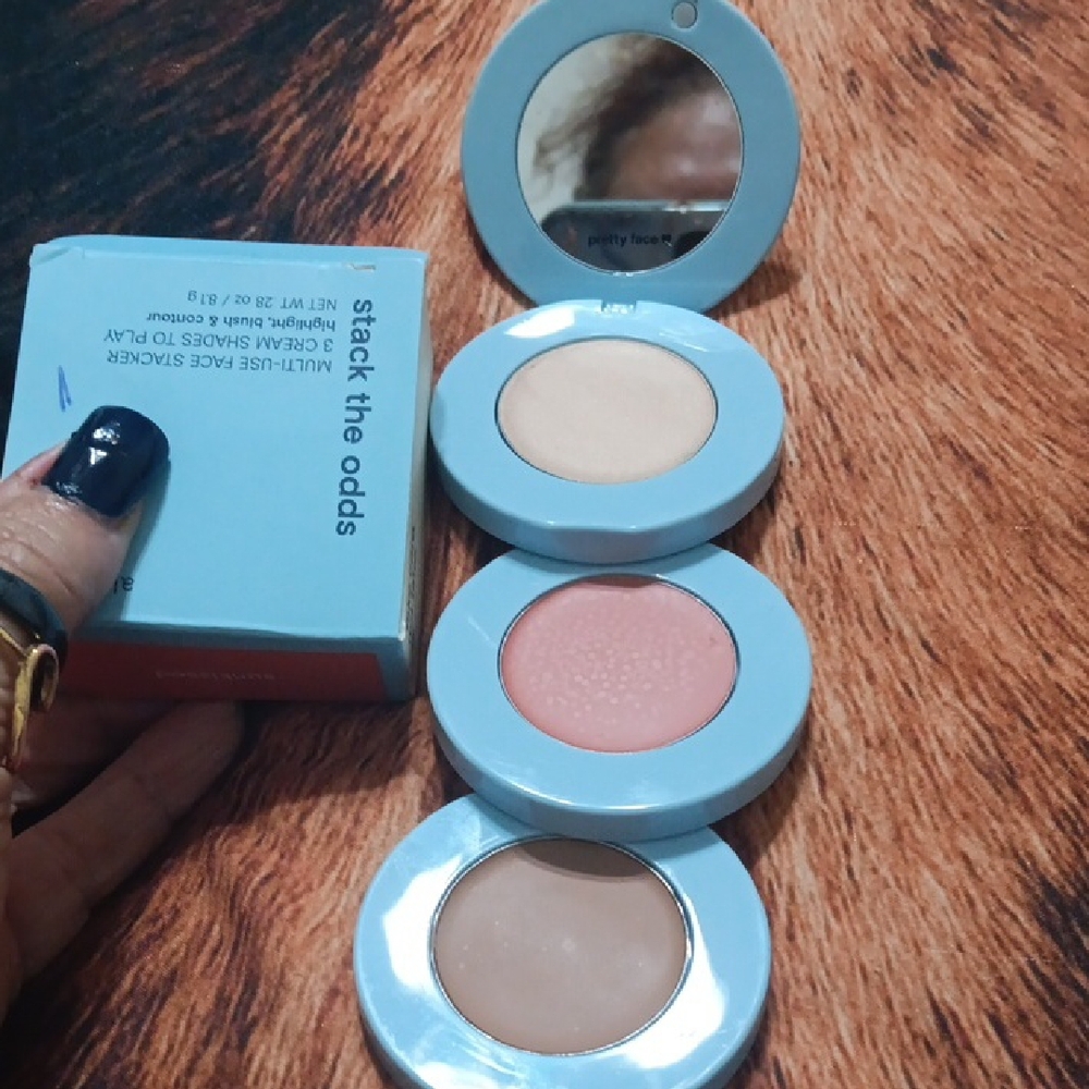 Cream and Pink Blush Makeup